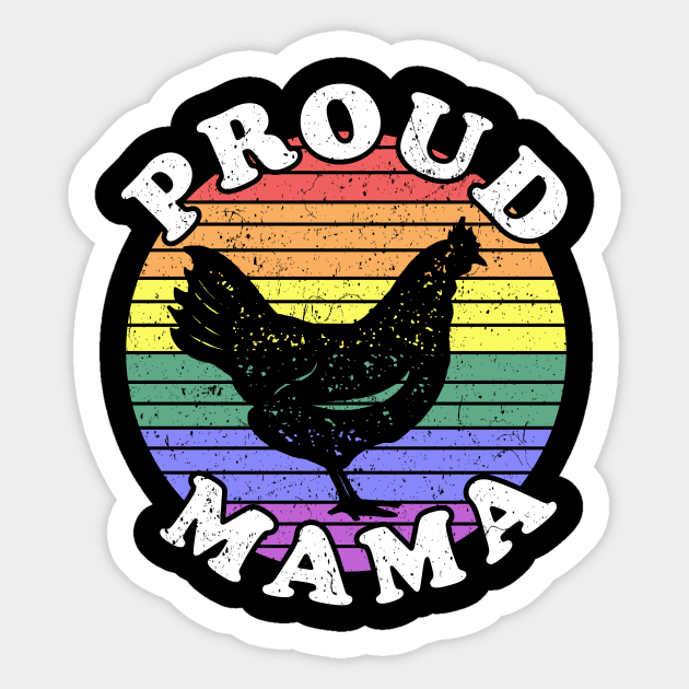 Retro LGBT Proud Chicken Mama Sticker by KawaiinDoodle